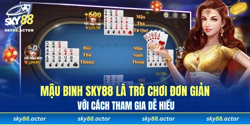 Mậu binh SKY88 là trò chơi đơn giản với cách tham gia dễ hiểu