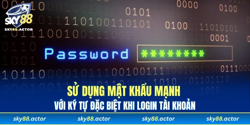 Sử dụng mật khẩu mạnh với ký tự đặc biệt khi login tài khoản
